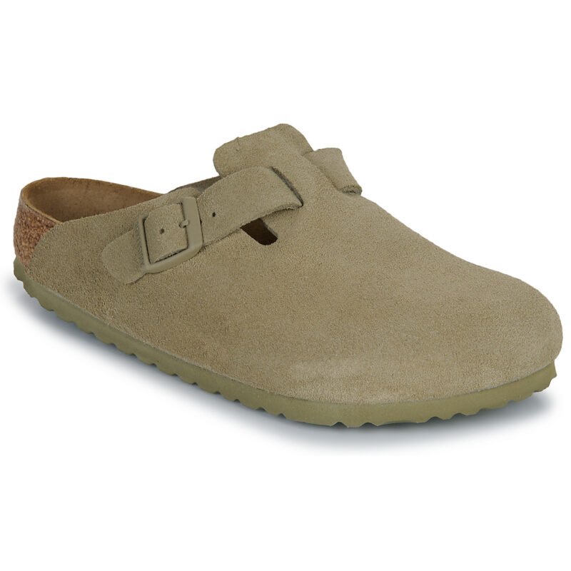 BIRKENSTOCK Boston Suede / Khaki / Regular Beige Zoccoli Donna - 1