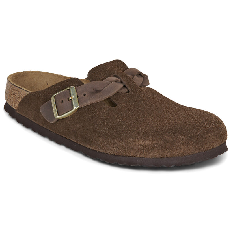BIRKENSTOCK Boston Braided Suede / Carafe / Stretto Beige Zoccoli Donna - 1
