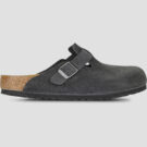 BIRKENSTOCK Boston Suede / Charcoal / Regular Grigio Zoccoli Donna - 1