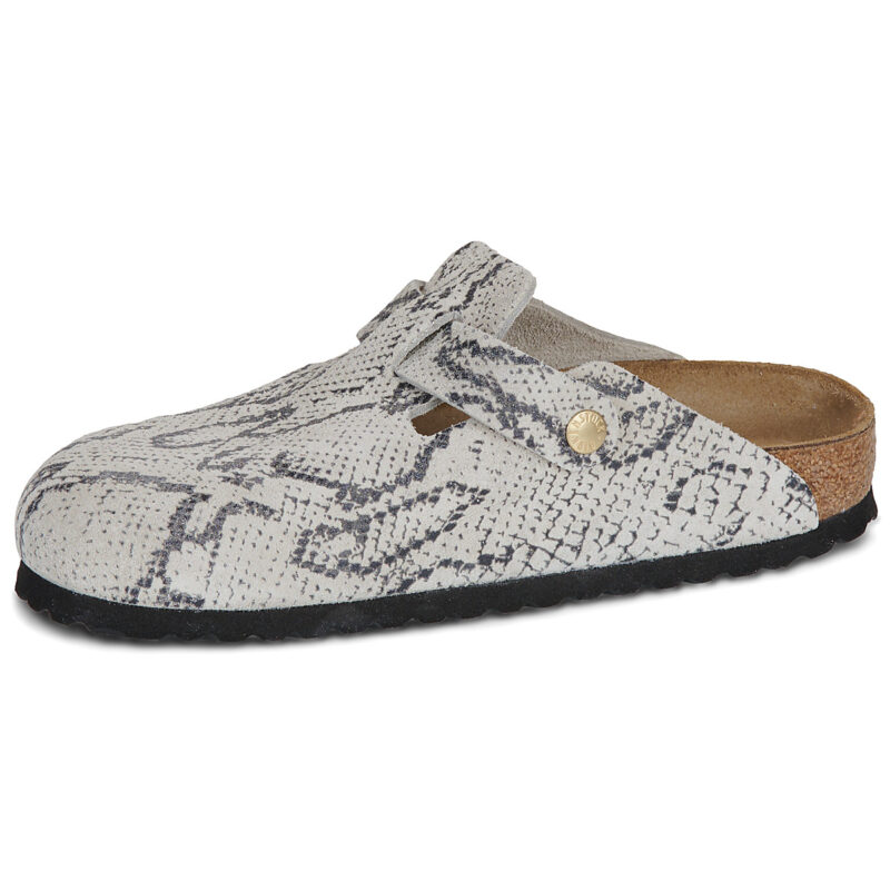 BIRKENSTOCK Boston Suede / Print / Snake / Stretto Grigio Zoccoli Donna - 4