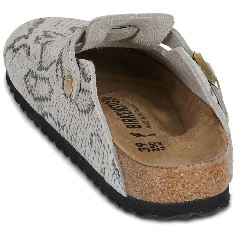 BIRKENSTOCK Boston Suede / Print / Snake / Stretto Grigio Zoccoli Donna - 5