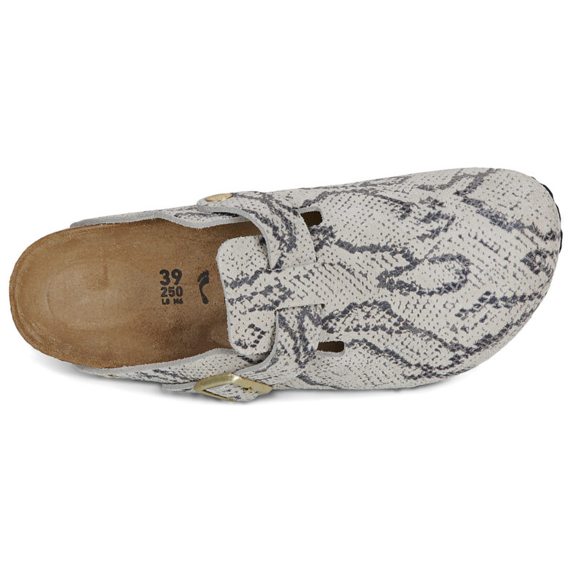BIRKENSTOCK Boston Suede / Print / Snake / Stretto Grigio Zoccoli Donna - 6