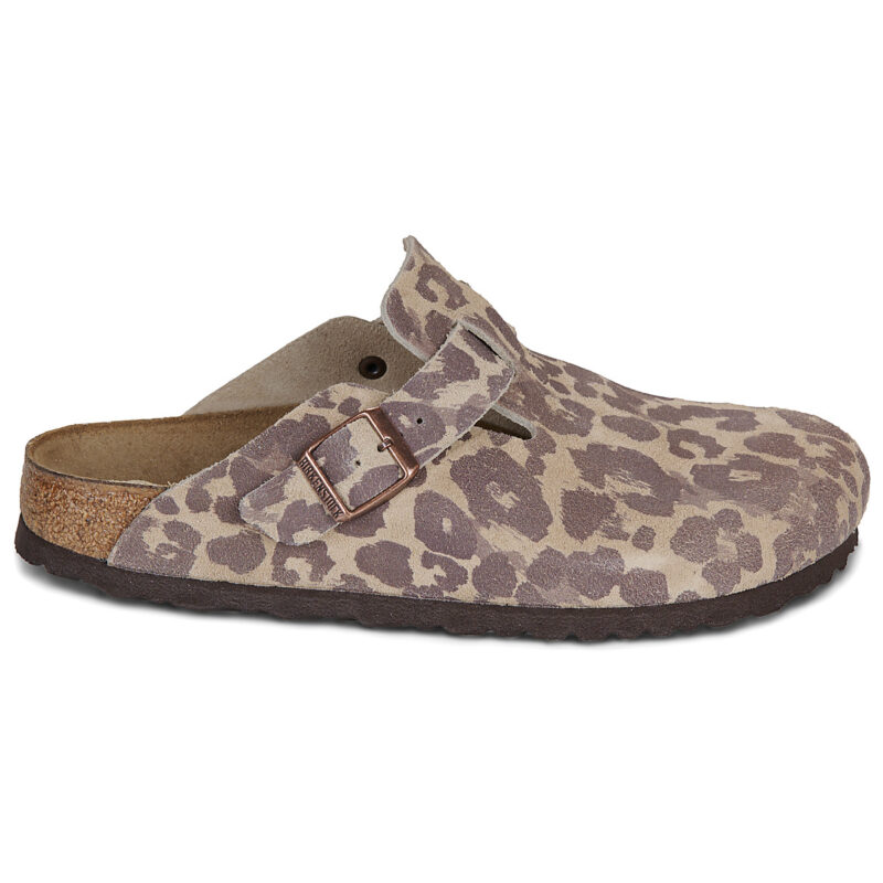 BIRKENSTOCK Boston Leo / Print / Suede / Sandcastle / Stretto Marrone Zoccoli Donna - 2