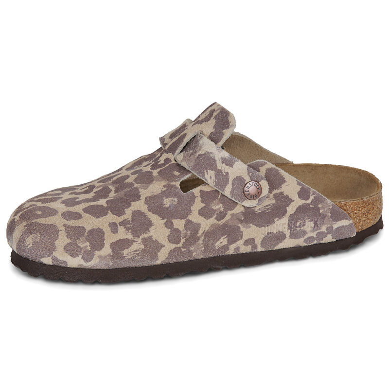 BIRKENSTOCK Boston Leo / Print / Suede / Sandcastle / Stretto Marrone Zoccoli Donna - 4