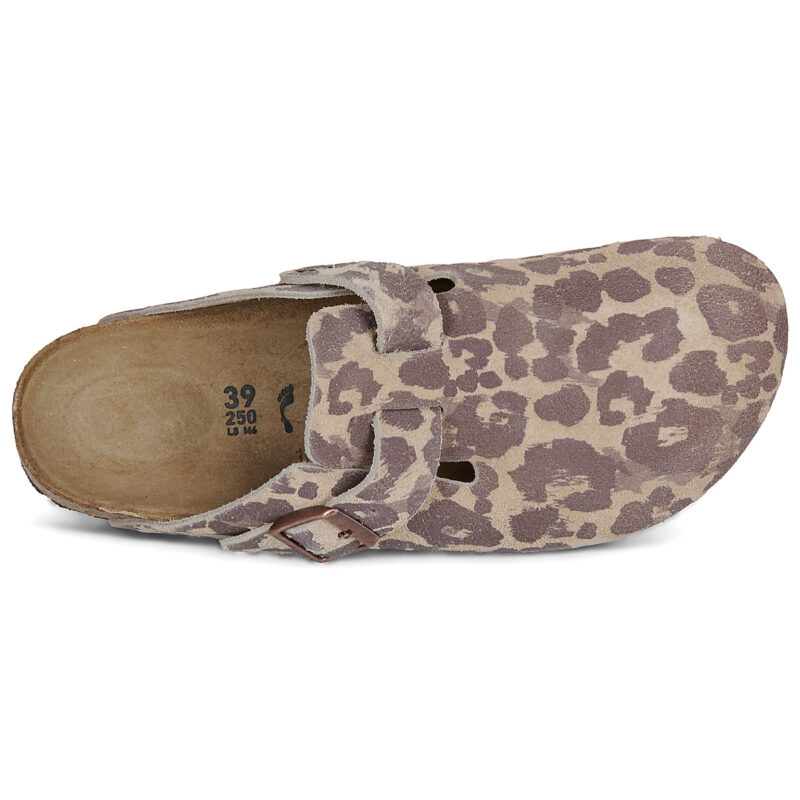 BIRKENSTOCK Boston Leo / Print / Suede / Sandcastle / Stretto Marrone Zoccoli Donna - 6