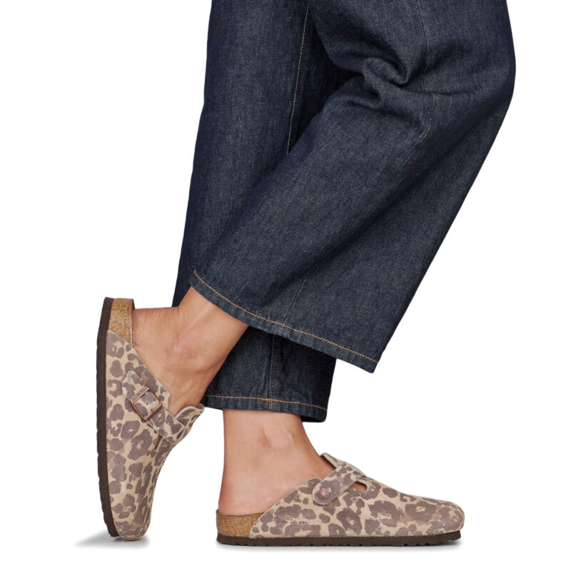 BIRKENSTOCK Boston Leo / Print / Suede / Sandcastle / Stretto Marrone Zoccoli Donna - 8