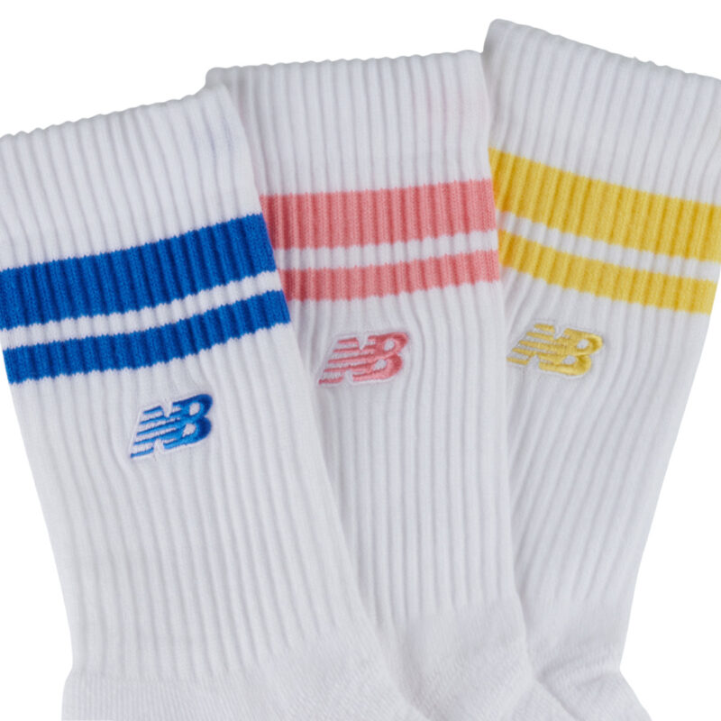 Calze sportive New Balance ACTIVE LIFESTYLE STRIPED CREW SOCKS 3 PACK Bianco Calze sportive Donna - 2