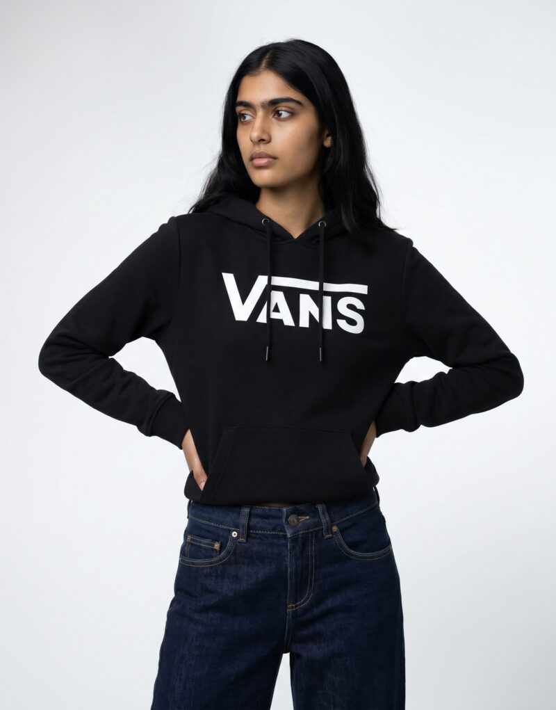 Felpe con cappuccio Vans CLASSIC VANS PO W Nero Felpe con cappuccio Donna - 2