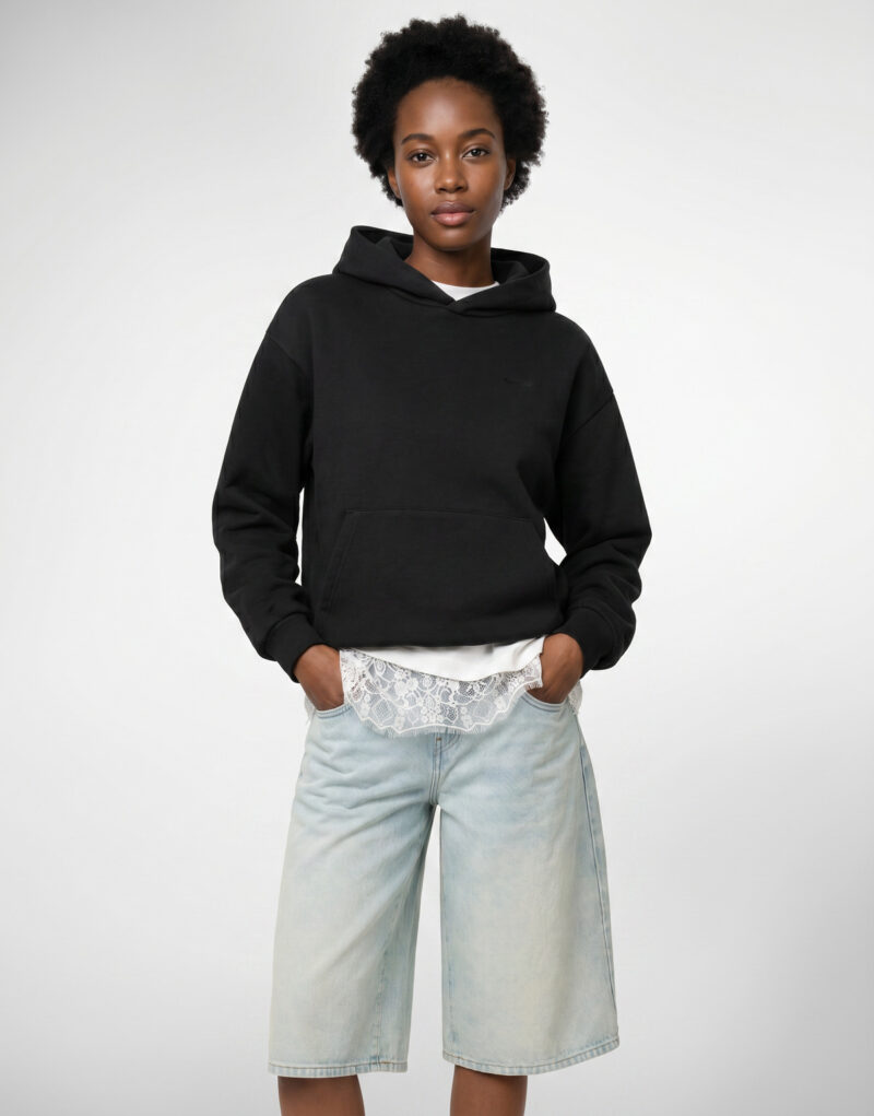 Felpe con cappuccio Vans SALTON WASHED PULLOVER Nero Felpe con cappuccio Donna - 2