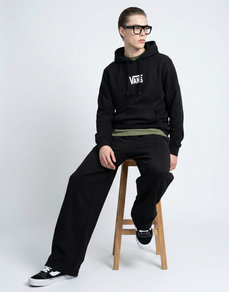 Vans STRETCH LOGO PULLOVER Nero Felpa con cappuccio Uomo - 2