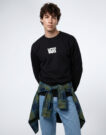 Vans STRETCH LOGO CREW Nero Felpa Uomo - 2