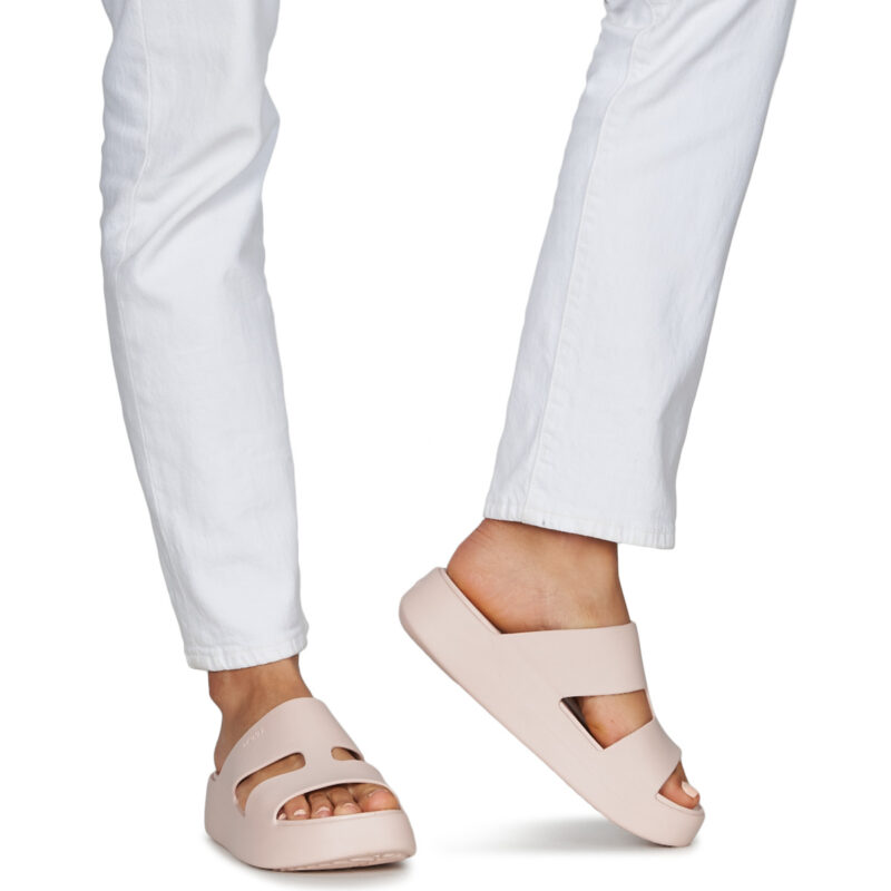 Crocs Getaway Platform H-Strap Beige Ciabatta Donna - 8