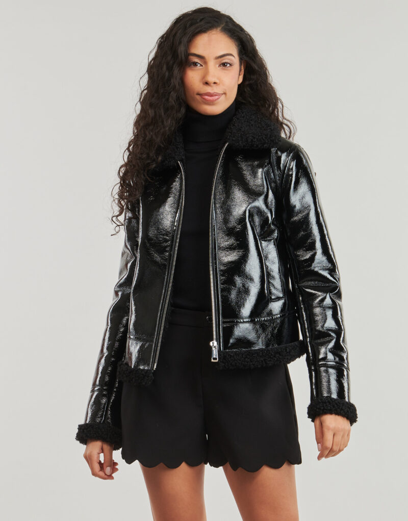 Giubbotto Guess LS ANDREA FAUX SHEARLING JKT Nero Giubbotti Donna - 2