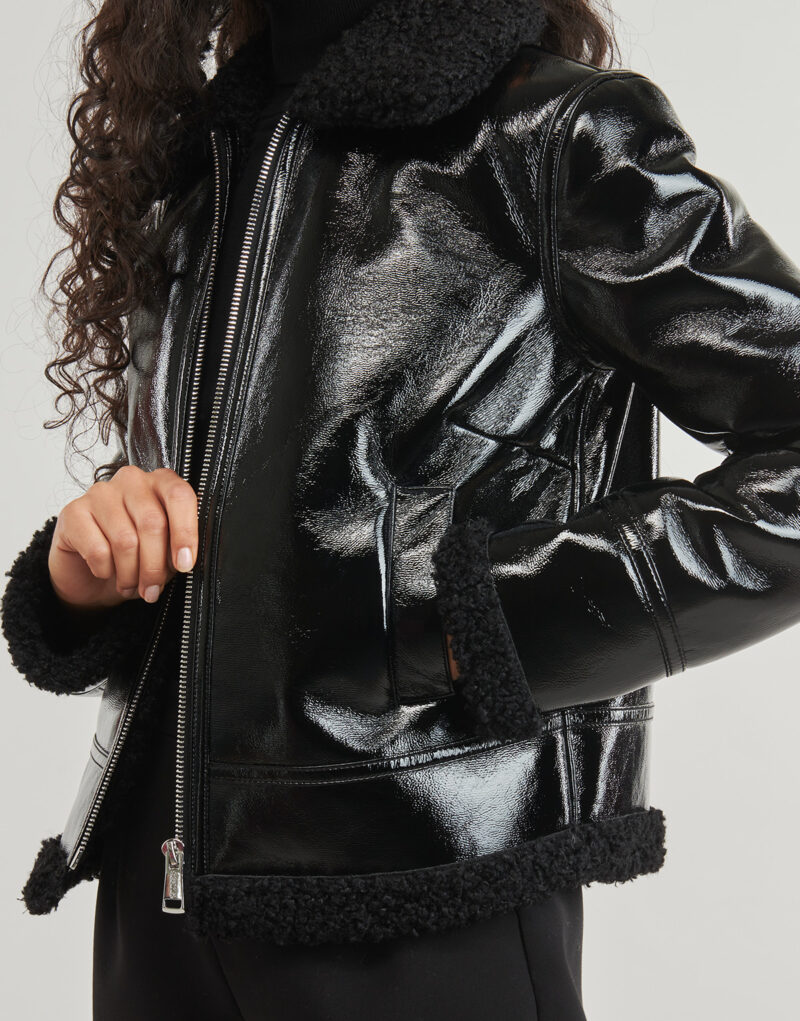 Giubbotto Guess LS ANDREA FAUX SHEARLING JKT Nero Giubbotti Donna - 5