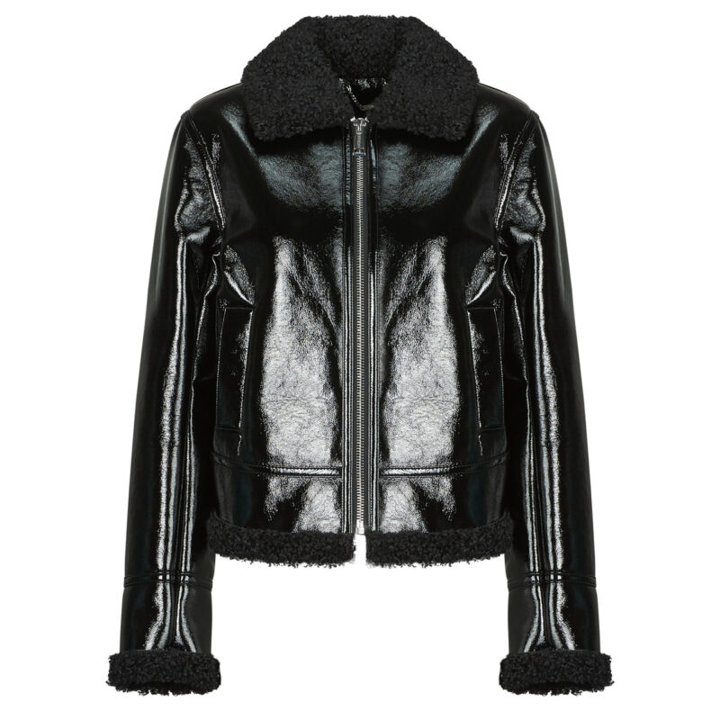 Giubbotto Guess LS ANDREA FAUX SHEARLING JKT Nero Giubbotti Donna - 1
