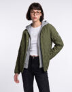 Giubbotto Guess QUILTED NYLON HOODIE Kaki Giubbotti Donna - 2