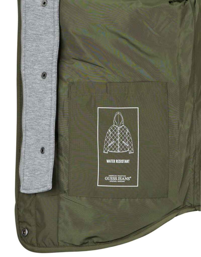 Giubbotto Guess QUILTED NYLON HOODIE Kaki Giubbotti Donna - 6