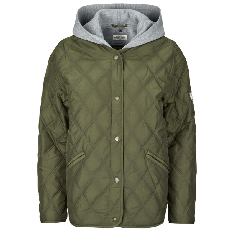 Giubbotto Guess QUILTED NYLON HOODIE Kaki Giubbotti Donna - 1