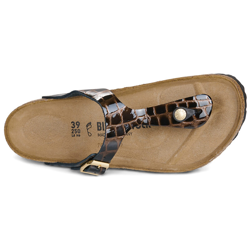 BIRKENSTOCK Gizeh Pelle / Animal / Black / Regular Nero Ciabatta Donna - 6