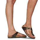 BIRKENSTOCK Gizeh Pelle / Animal / Black / Regular Nero Ciabatta Donna - 8