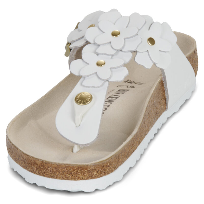 BIRKENSTOCK Gizeh Smooth / Pelle / Fiore / White / Regular Bianco Infradito Donna - 3