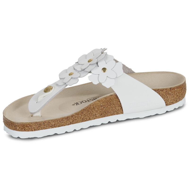 BIRKENSTOCK Gizeh Smooth / Pelle / Fiore / White / Regular Bianco Infradito Donna - 4