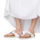 BIRKENSTOCK Gizeh Smooth / Pelle / Fiore / White / Regular Bianco Infradito Donna - 8