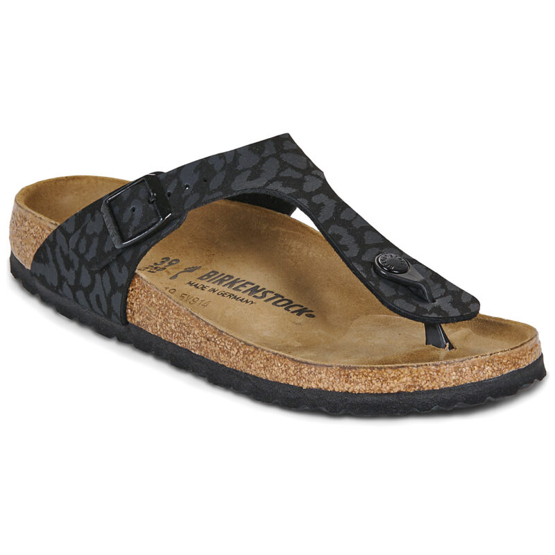 BIRKENSTOCK Gizeh Print / Leo / Black / Stretto Nero Infradito Donna - 1