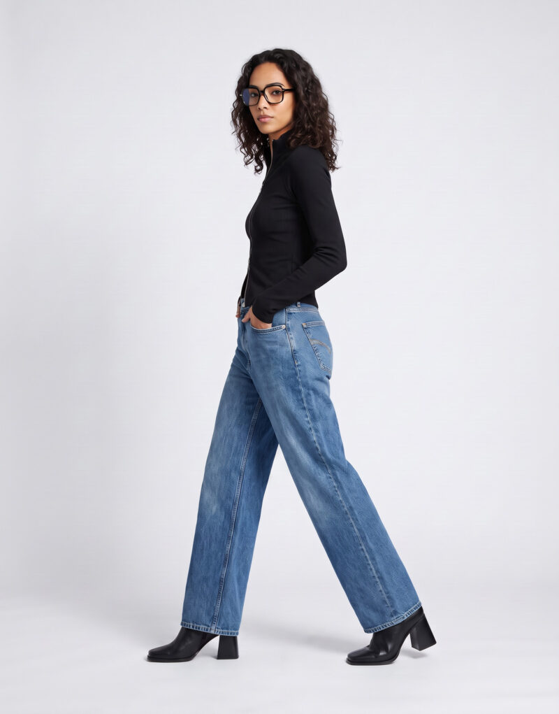 Jeans Flare G-Star Raw JUDEE LOOSE Blu Jeans Flare Donna - 3