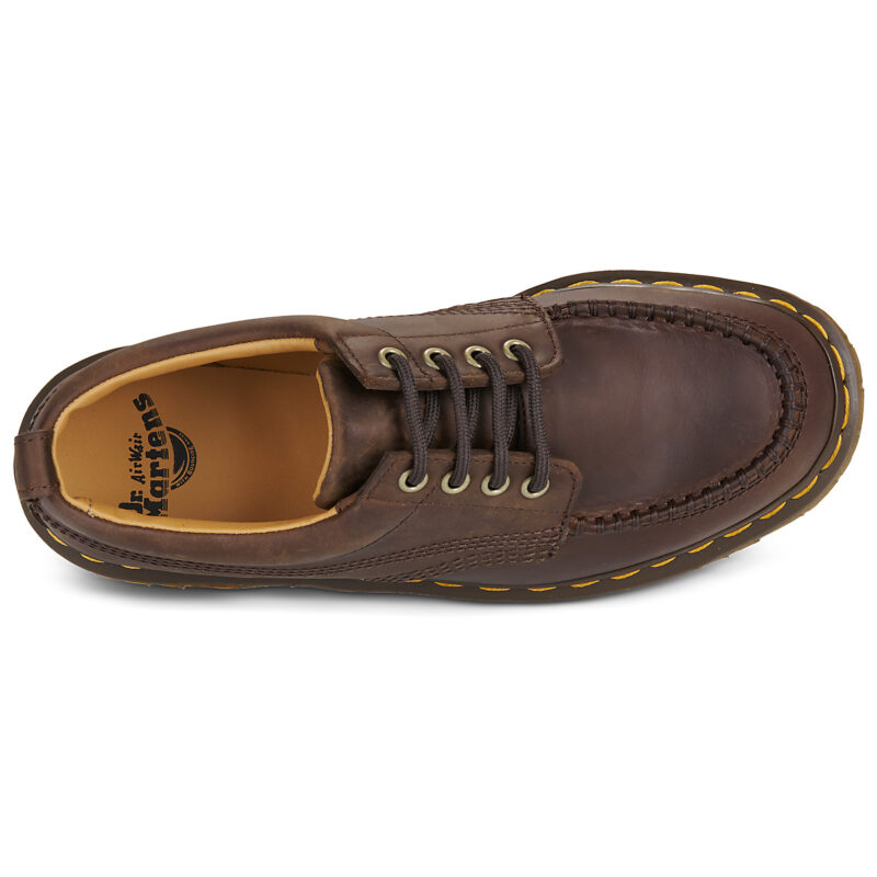 Dr. Martens LOWELL DARK BROWN CRAZY HORSE Marrone Derby Donna - 6