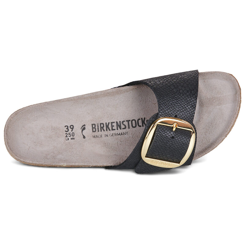 BIRKENSTOCK Madrid Big Buckle Print / Python / Black / Stretto Nero Ciabatta Donna - 6