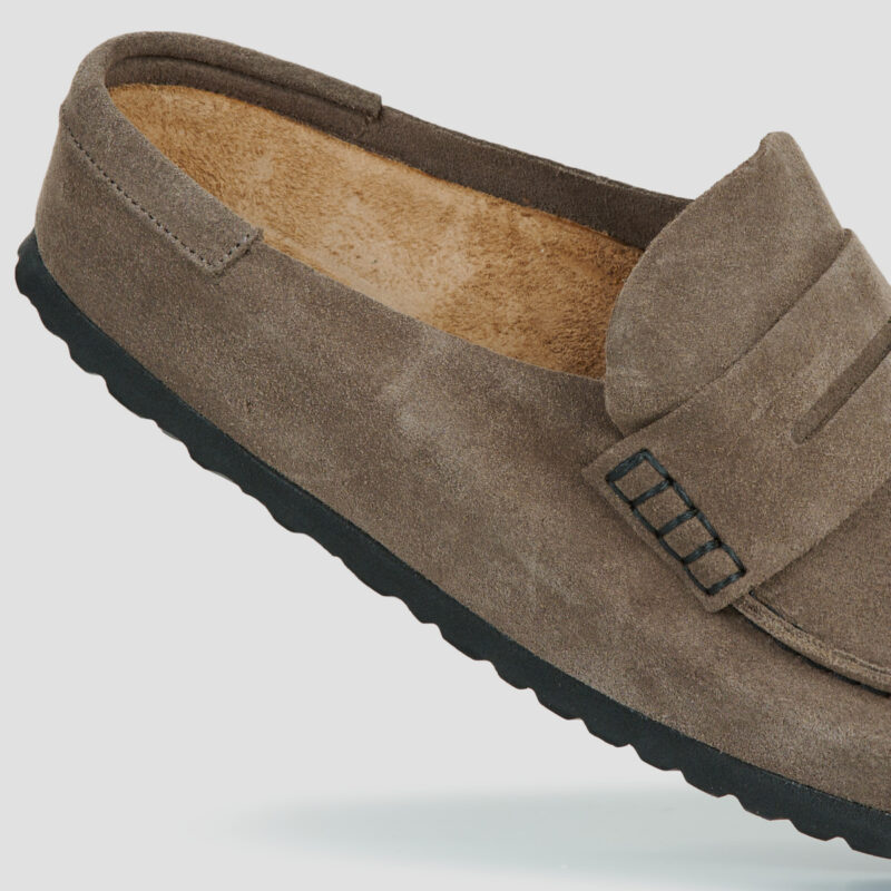 BIRKENSTOCK Naples Suede / Grigio / Stretto Marrone Zoccoli Donna - 4