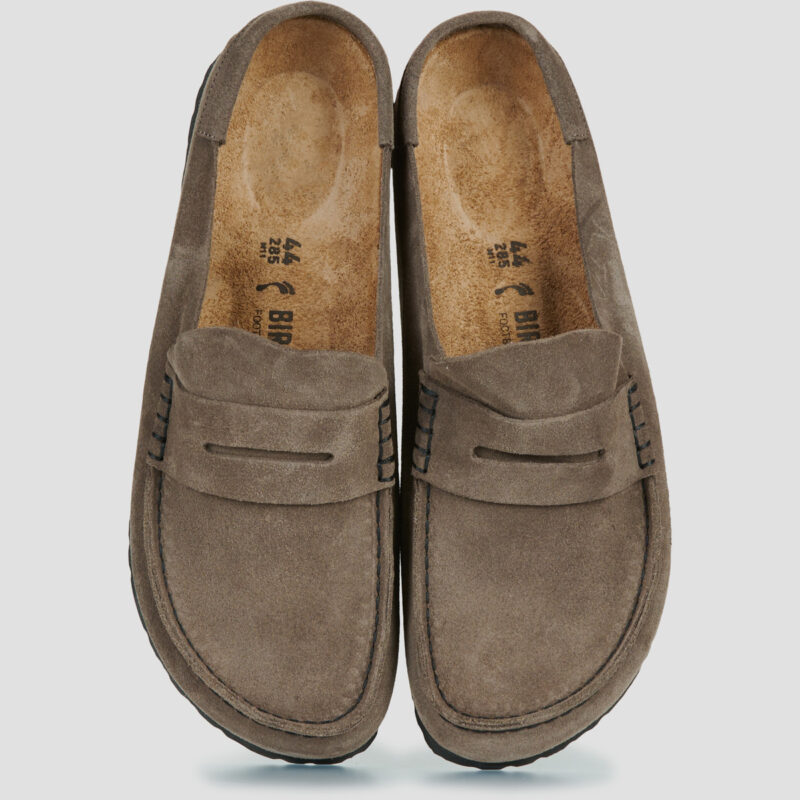 BIRKENSTOCK Naples Suede / Grigio / Stretto Marrone Zoccoli Donna - 5