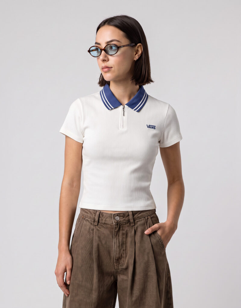 Polo Vans PRISCILLA POLO SS TOP Bianco Polo Donna - 2