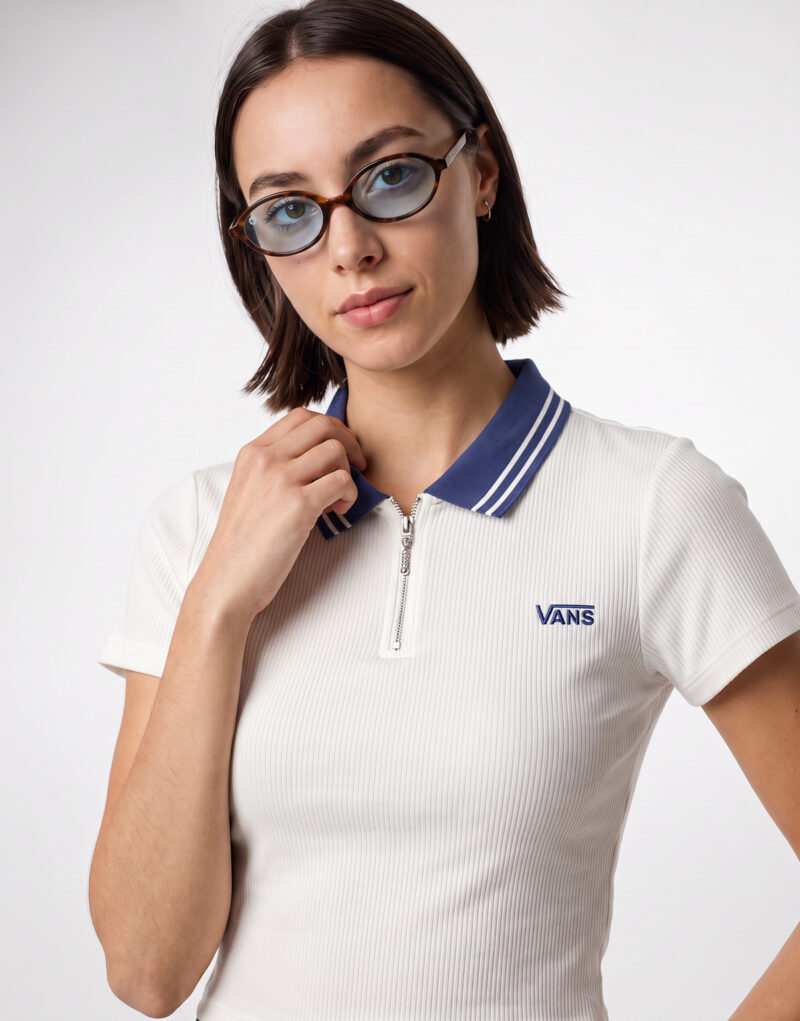 Polo Vans PRISCILLA POLO SS TOP Bianco Polo Donna - 5