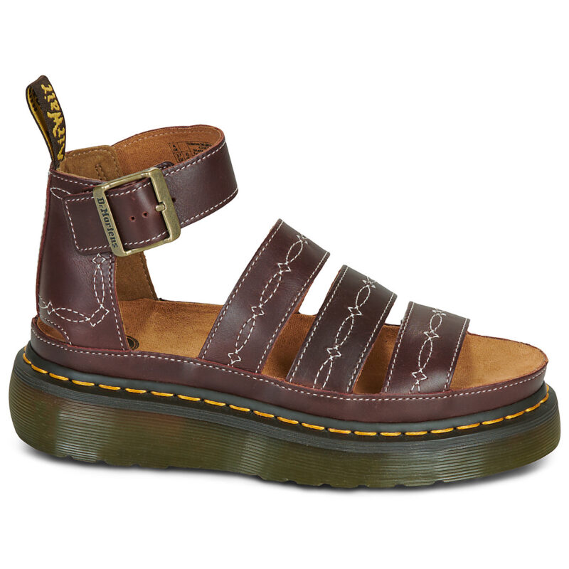 Dr. Martens CLARISSA QUAD RODEO 3 STRAP SANDAL DARK BROWN CLASSIC PULL UP Marrone Sandali bassi Donna - 2