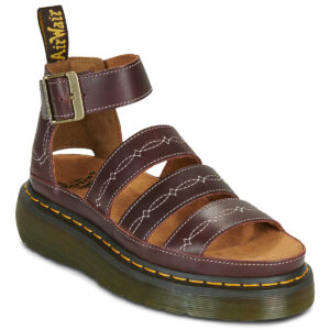 Sandali bassi    CLARISSA QUAD RODEO 3 STRAP SANDAL DARK BROWN CLASSIC PULL UP  Marrone