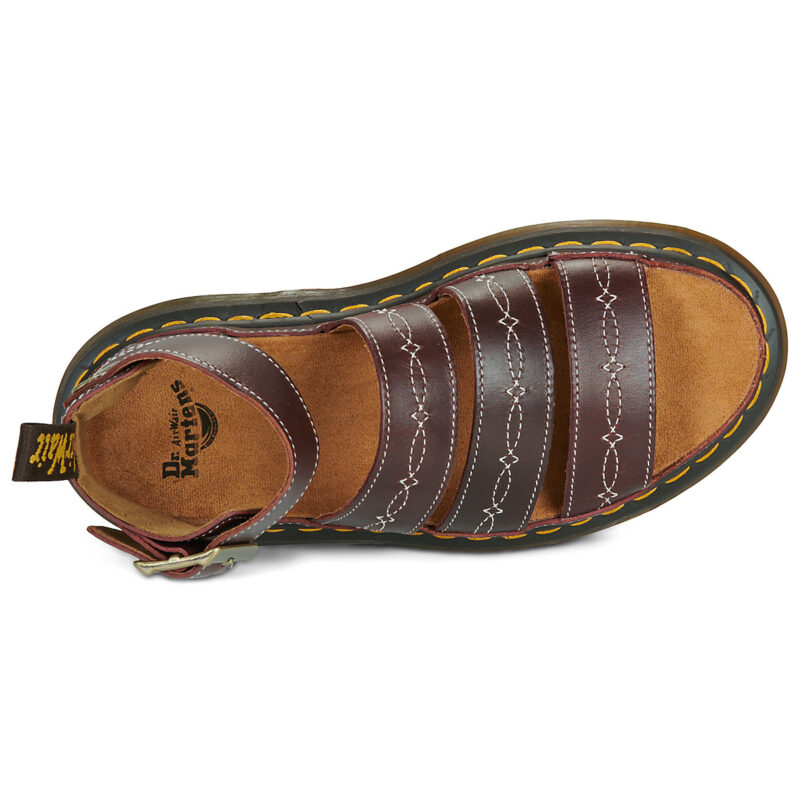 Dr. Martens CLARISSA QUAD RODEO 3 STRAP SANDAL DARK BROWN CLASSIC PULL UP Marrone Sandali bassi Donna - 6