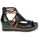 Dream in Green LIRABIEN Schwarze Keilsandalen Damen - 2