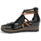 Dream in Green LIRABIEN Schwarze Keilsandalen Damen - 4