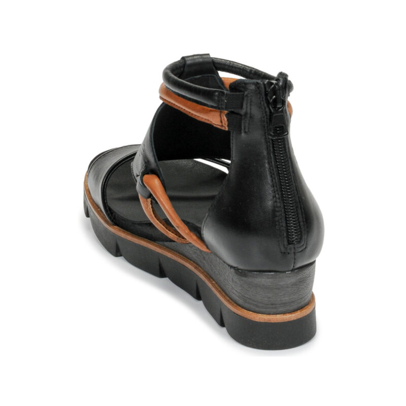 Dream in Green LIRABIEN Schwarze Keilsandalen Damen - 5
