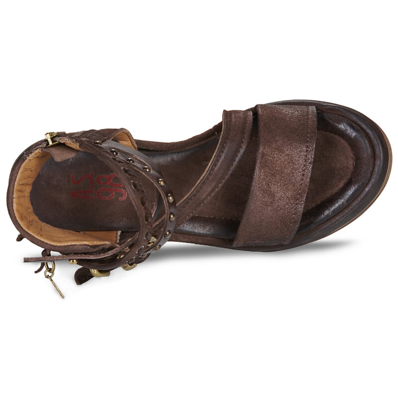 Airstep / AS98 SALIS JEWEL Braune Keilsandalen Damen - 6