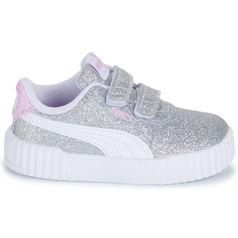 Puma Carina 3.0 Glitz V Inf Argento - Sneakers Bambina - 2