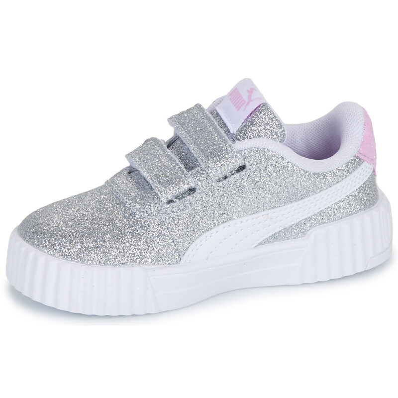 Puma Carina 3.0 Glitz V Inf Argento - Sneakers Bambina - 4
