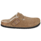Birkenstock Boston Shearling Suede / Shearling / Nero / Tea / Stretto Marrone Clogs Zoccoli Uomo - 2
