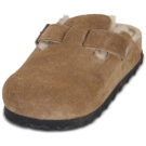 Birkenstock Boston Shearling Suede / Shearling / Nero / Tea / Stretto Marrone Clogs Zoccoli Uomo - 3
