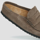 BIRKENSTOCK Naples Suede / Grigio / Stretto Marrone Zoccoli Uomo - 4