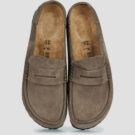 BIRKENSTOCK Naples Suede / Grigio / Stretto Marrone Zoccoli Uomo - 5