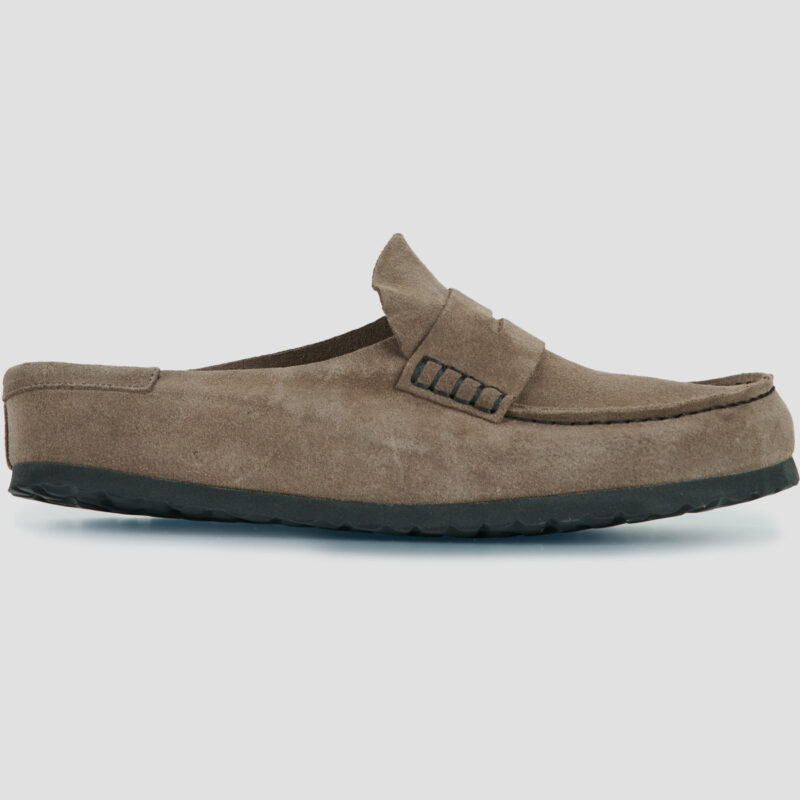 BIRKENSTOCK Naples Suede / Grigio / Stretto Marrone Zoccoli Uomo - 1