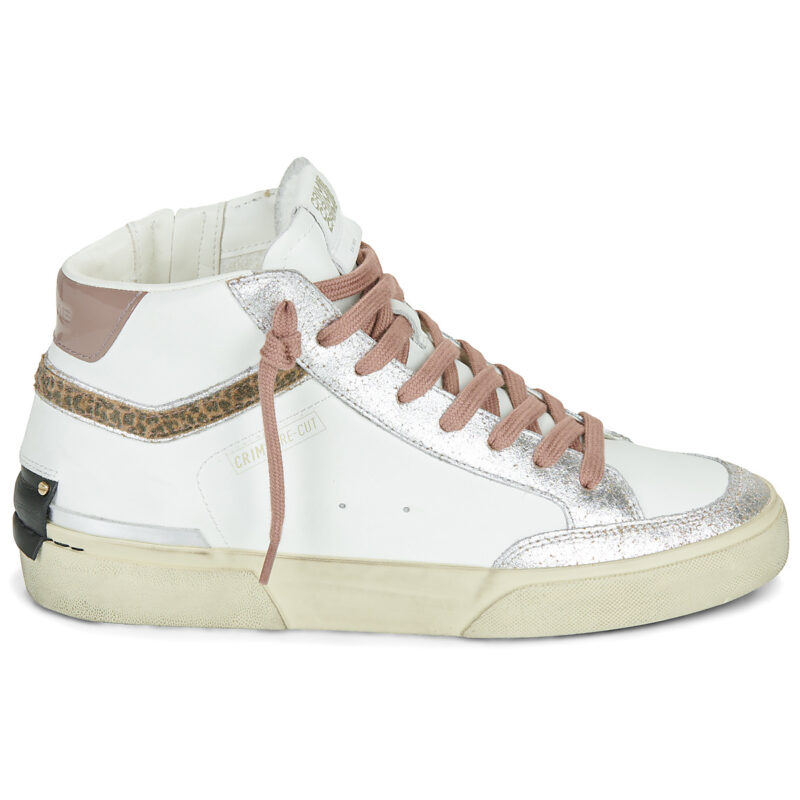 Crime London RECUT HIGH Bianco Sneakers alte Donna - 2